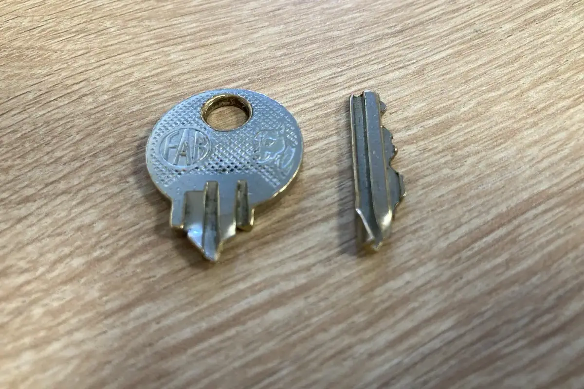 A key broken from years of bad copies