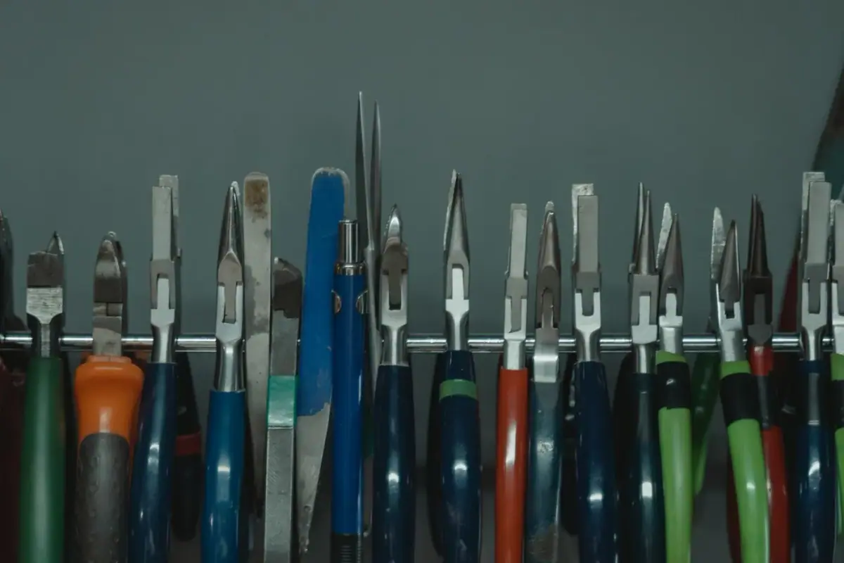 Locksmith tools laid out on the bench